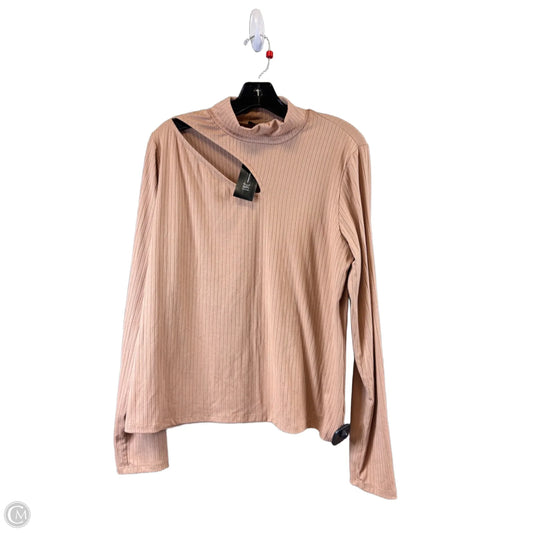 Top Long Sleeve Basic By Inc In Tan, Size: Xl