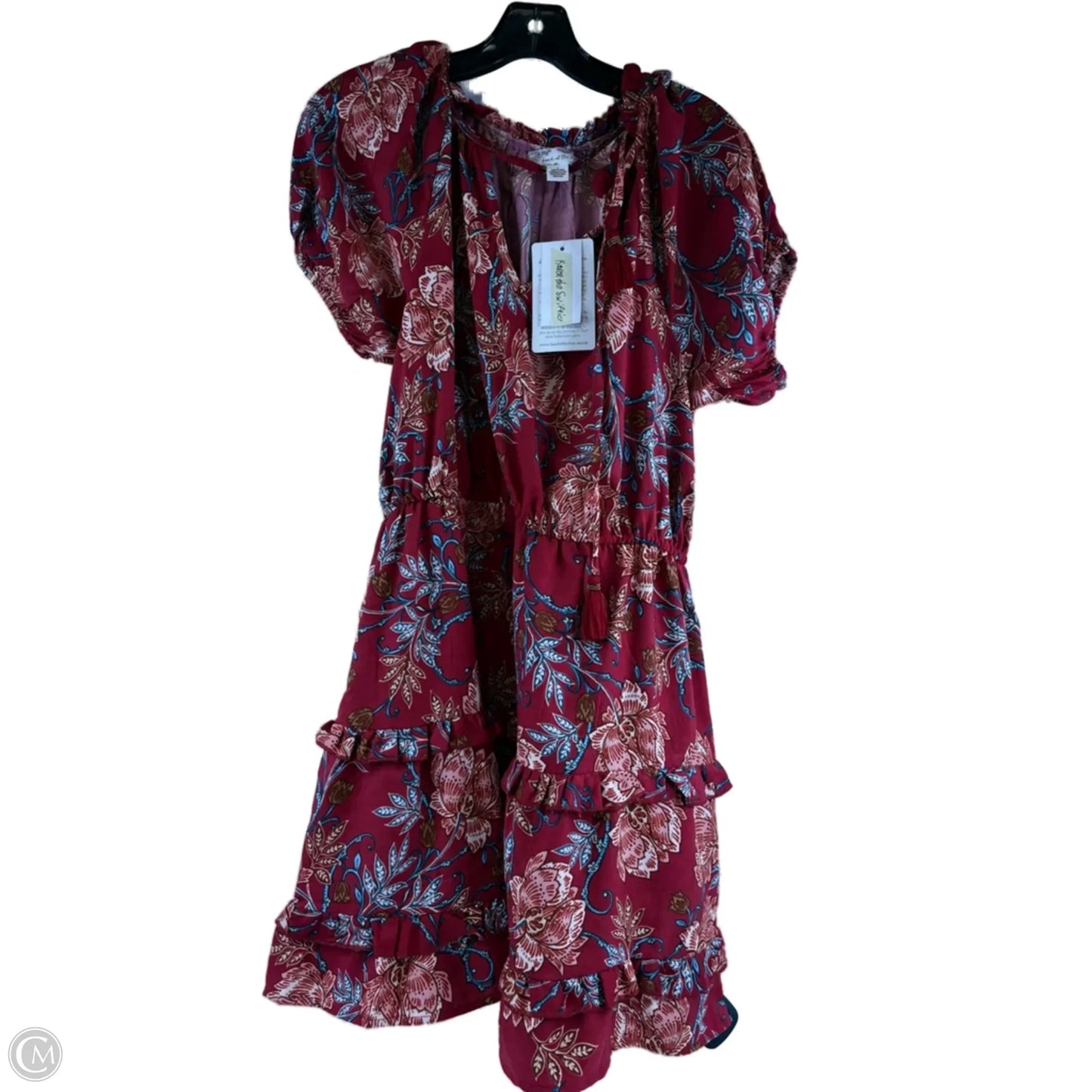 Dress Casual Midi By Clothes Mentor In Blue & Red, Size: L