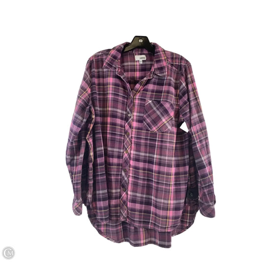 Top Long Sleeve By Sonoma In Plaid Pattern, Size: L