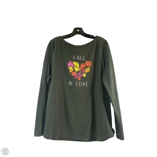Top Long Sleeve By Talbots In Green, Size: Xl