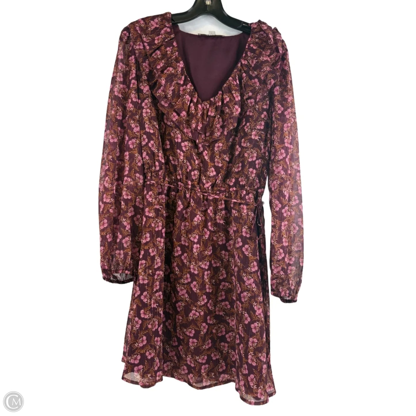 Dress Casual Midi By Loft In Maroon, Size: M