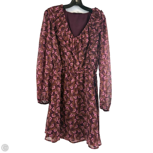 Dress Casual Midi By Loft In Maroon, Size: M