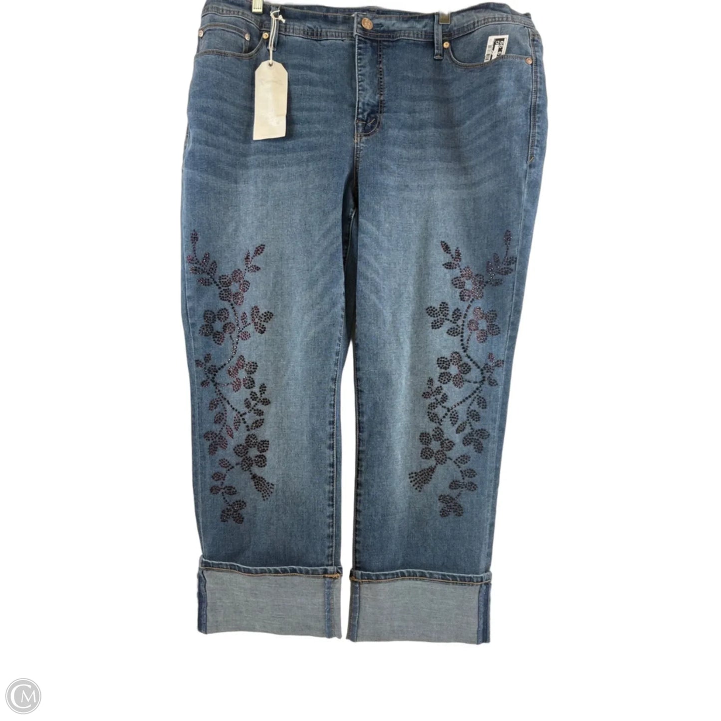 Jeans Boyfriend By Seven 7 In Blue Denim, Size: 18
