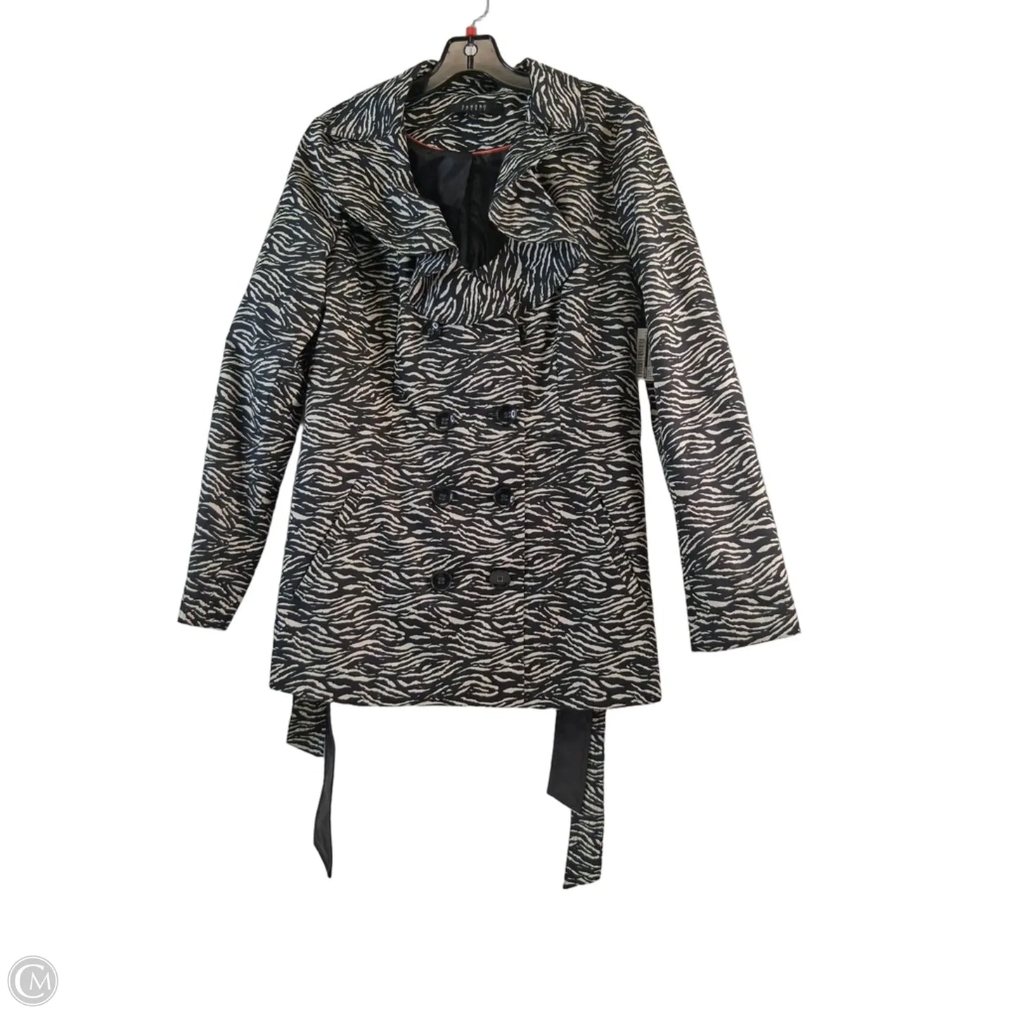 Jacket Designer By Sandro In Black & Cream, Size: M