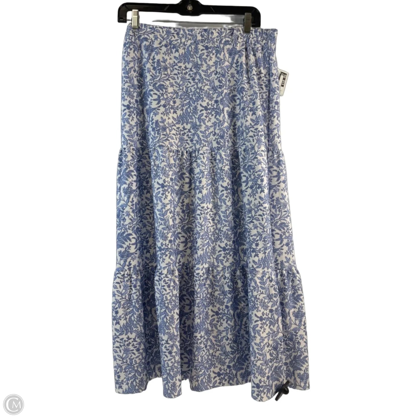 Skirt Maxi By Clothes Mentor In Blue & White, Size: 14
