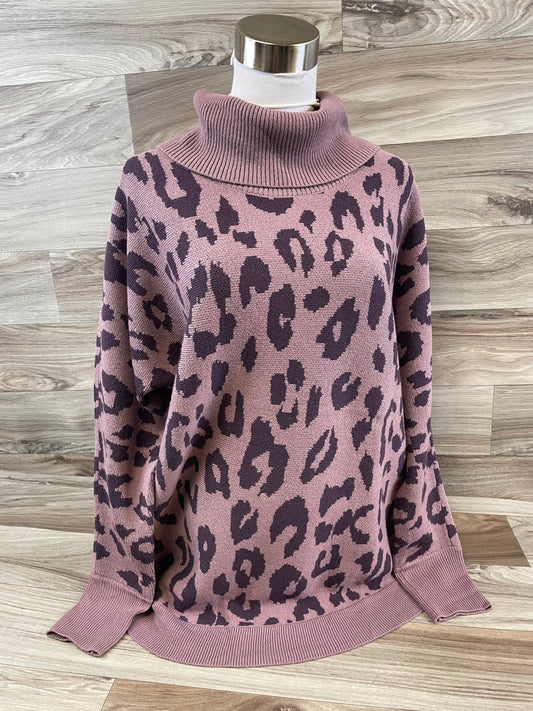 Sweater By Liz Claiborne In Leopard Print, Size: M