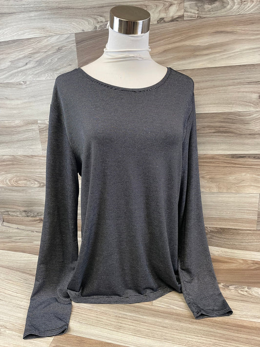Top Long Sleeve Basic By Nine West Apparel In Black & Silver, Size: L