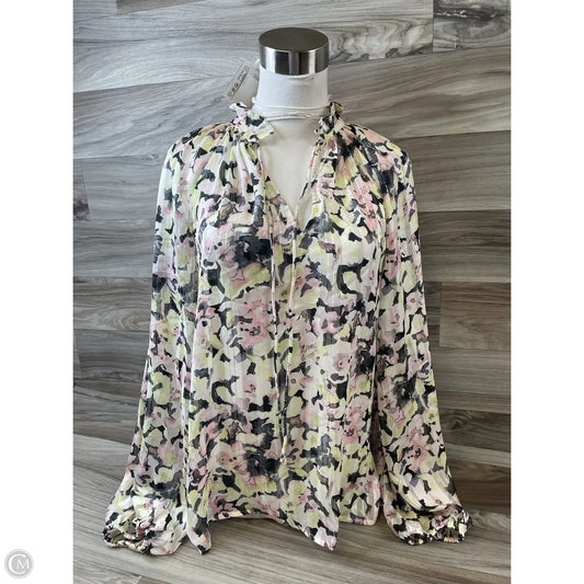 Top Long Sleeve By H&m In Pink & Yellow, Size: Xs