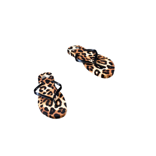 Sandals Flip Flops By Pink In Leopard Print, Size: 8