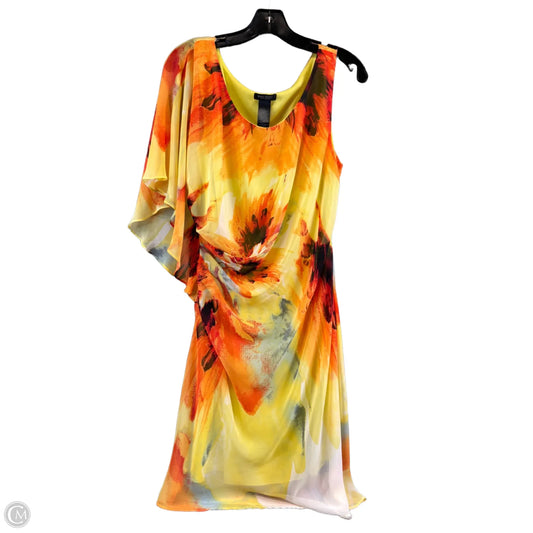 Dress Casual Short By Bisou Bisou In Orange & Yellow, Size: Xl