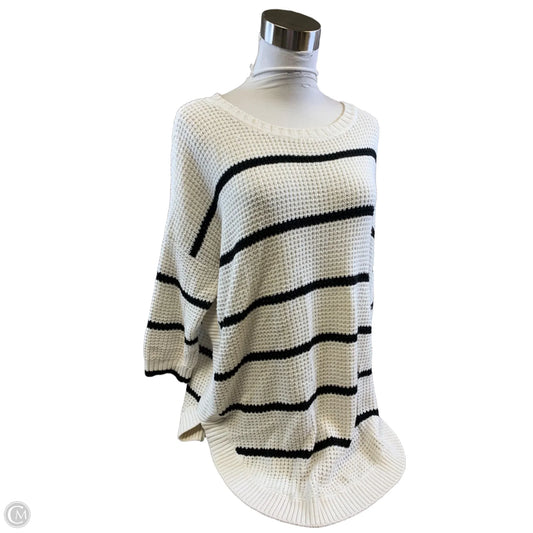 Sweater Short Sleeve By Express In Black & Cream, Size: M