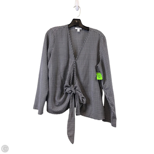 Top Long Sleeve Basic By Nine West In Black & White, Size: M