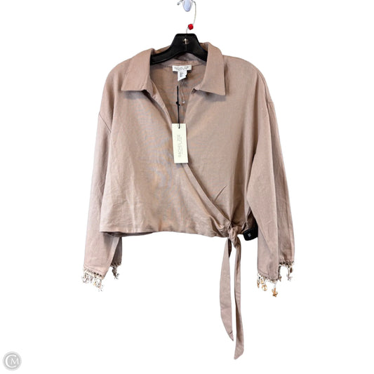 Top Long Sleeve By Rachel Zoe In Tan, Size: S