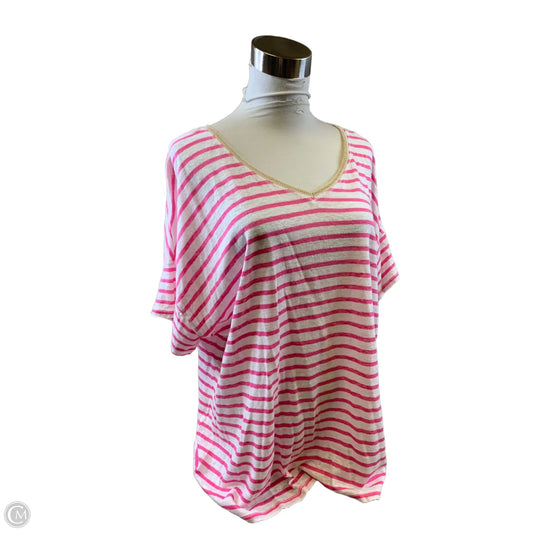 Top Short Sleeve By Chicos In Striped Pattern, Size: Xl