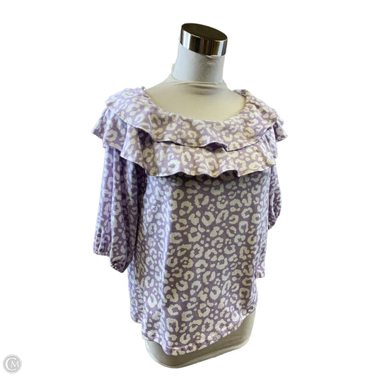 Top Short Sleeve By Clothes Mentor In Purple & White, Size: S