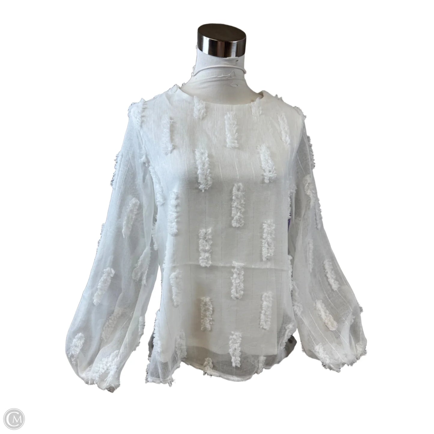 Top Long Sleeve By Shein In White, Size: S