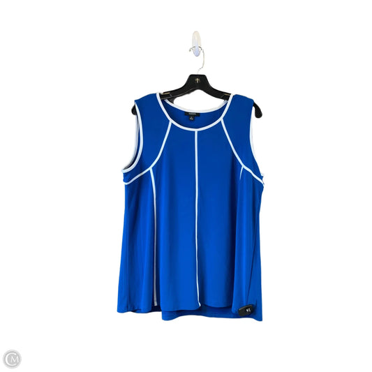 Top Sleeveless By Alfani In Blue & White, Size: Xl