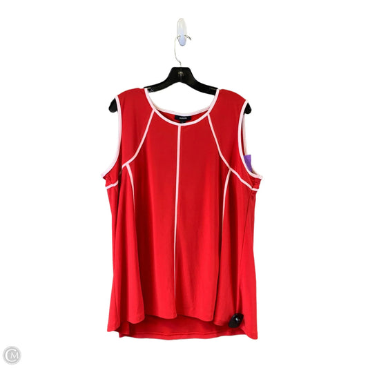 Top Sleeveless By Alfani In Red & White, Size: Xl