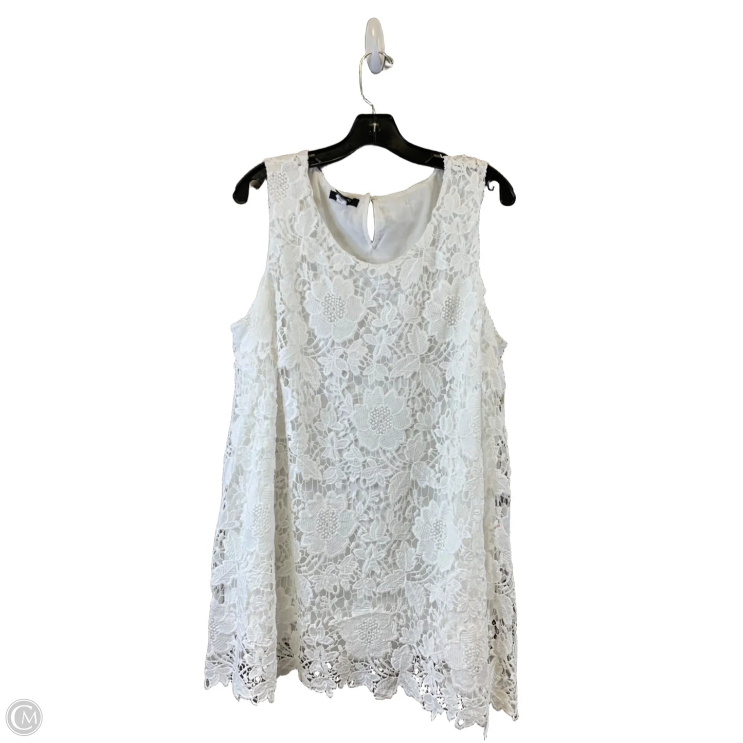 Top Sleeveless By Alfani In White, Size: 1x