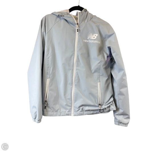 Athletic Jacket By New Balance In Blue & White, Size: M