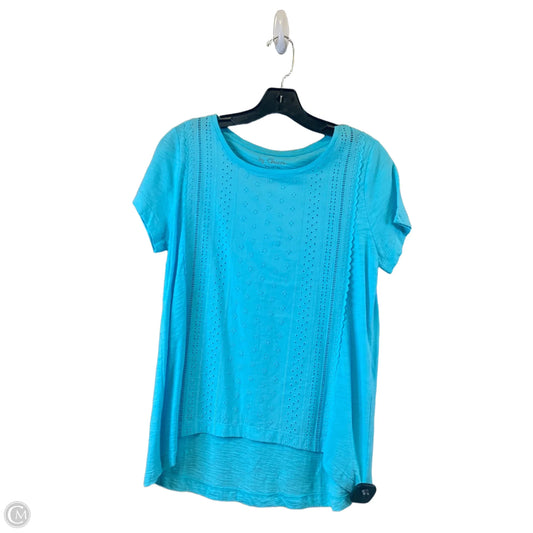 Top Short Sleeve Basic By Chicos In Aqua, Size: S