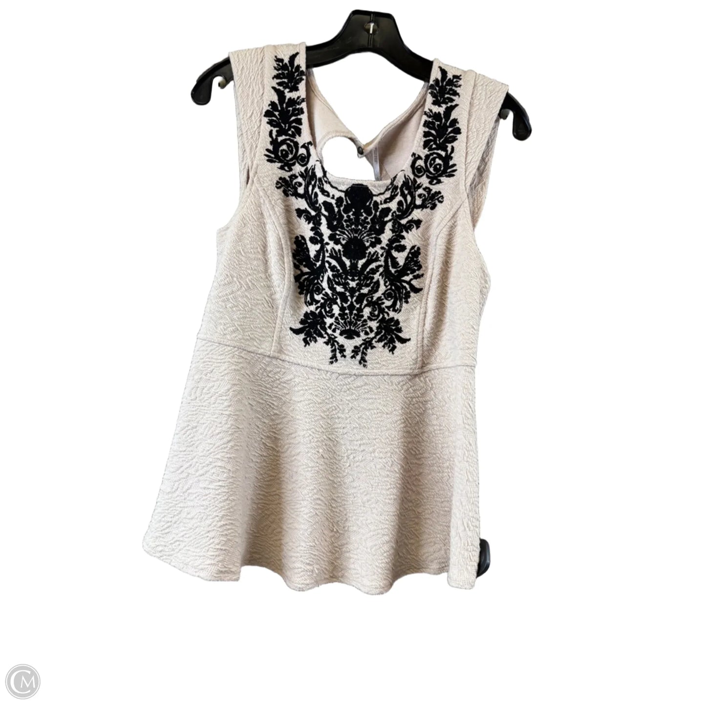 Top Short Sleeve By Free People In Black & Tan, Size: L