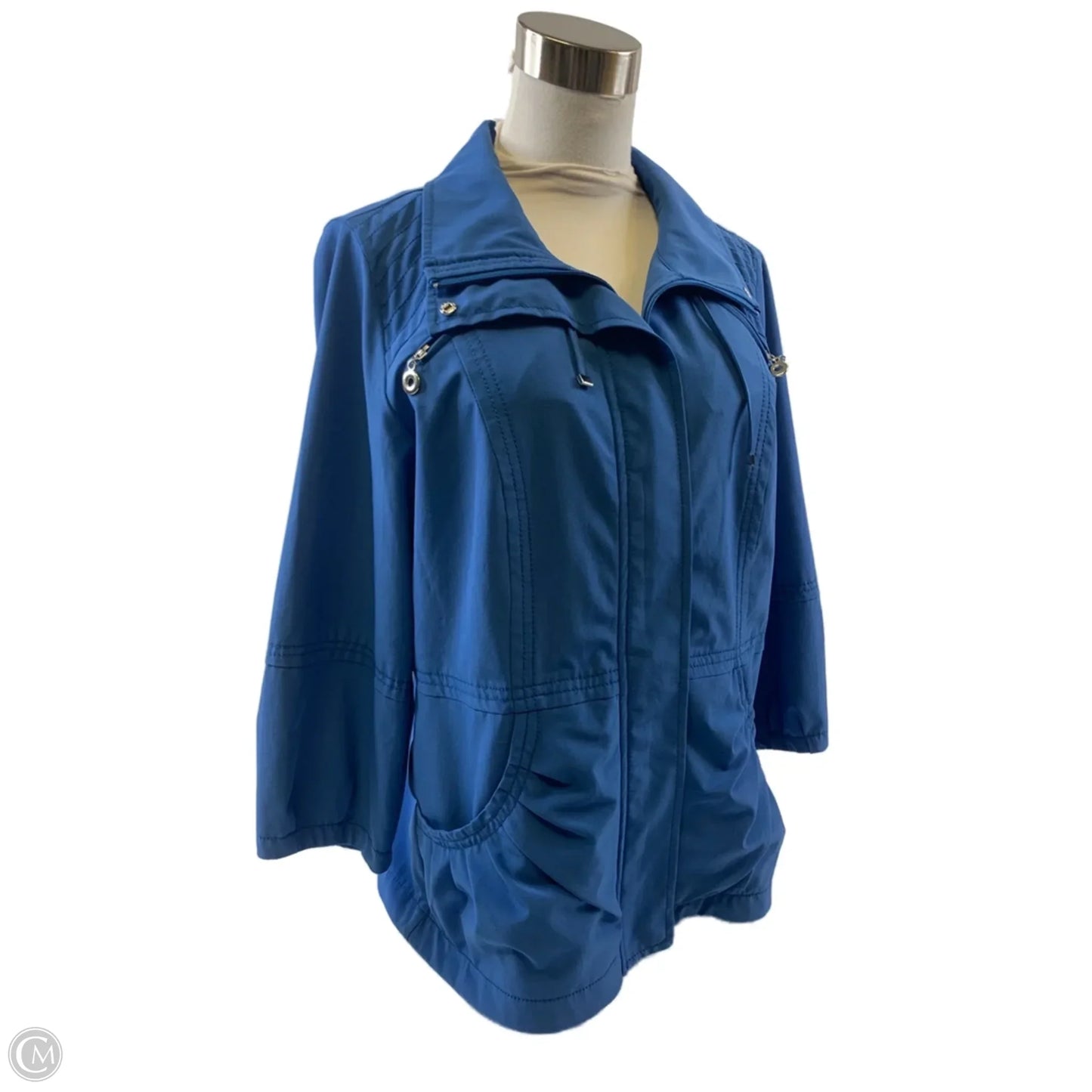 Jacket Windbreaker By Zenergy By Chicos In Blue, Size: M