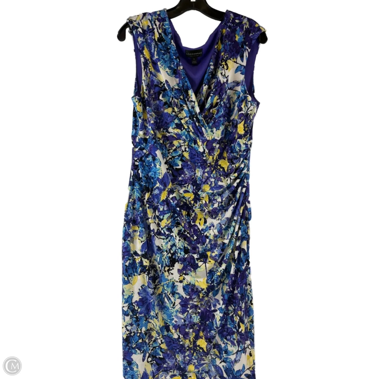 Dress Casual Midi By Connected Apparel In Purple & Yellow, Size: Xl