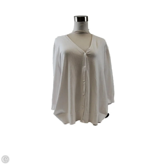 Cardigan By Cj Banks In White, Size: 1x
