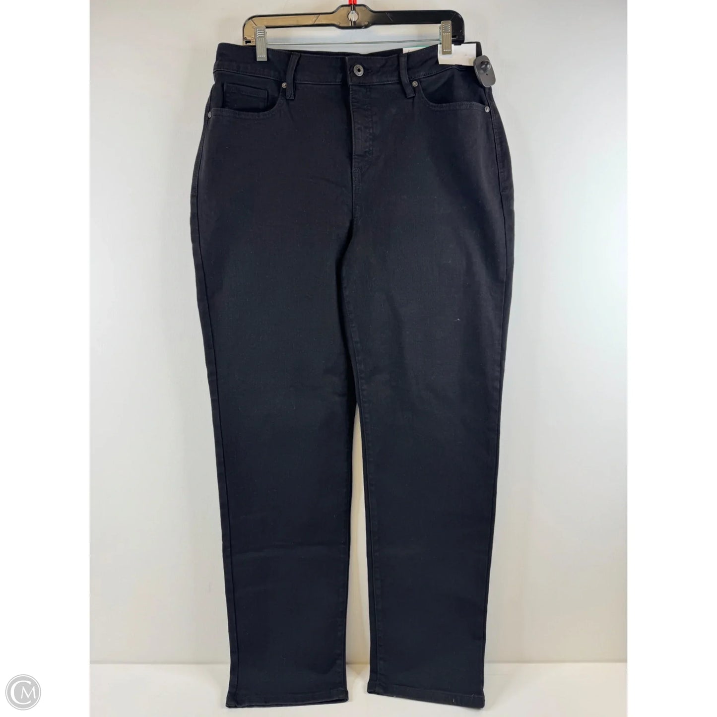 Jeans Straight By Style And Company In Black Denim, Size: 16