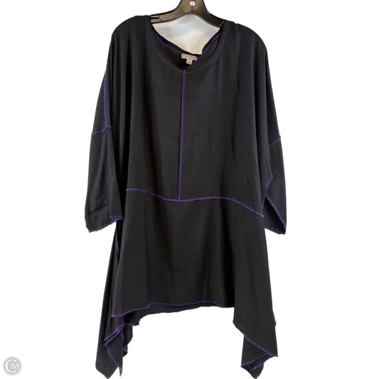 Top Short Sleeve By Clothes Mentor In Black & Purple, Size: Osfm