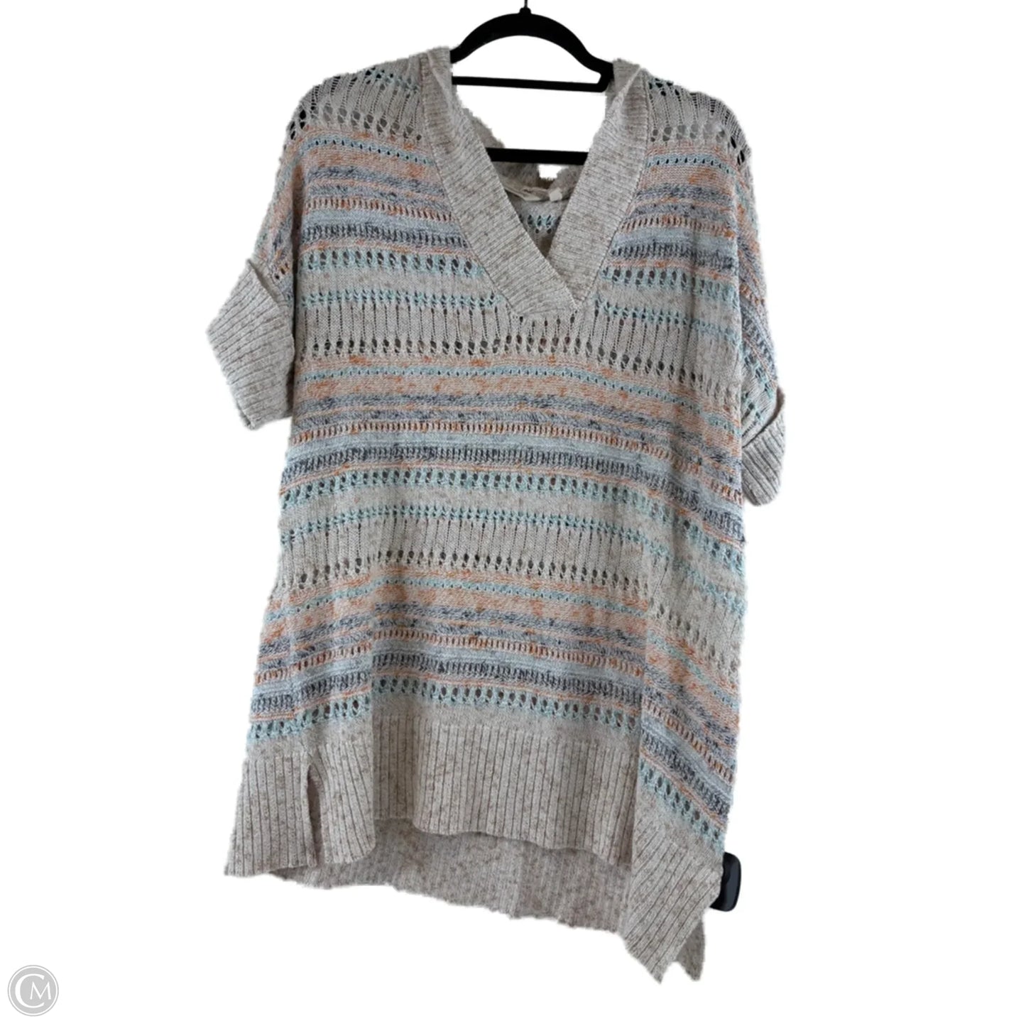 Sweater Short Sleeve By Soft Surroundings In Orange & Tan, Size: S