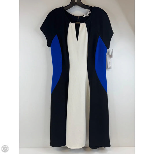 Dress Casual Midi By Studio 1 In Black & White, Size: Xl