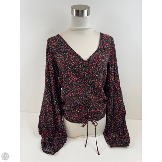 Top Long Sleeve By H&m In Black & Red, Size: M