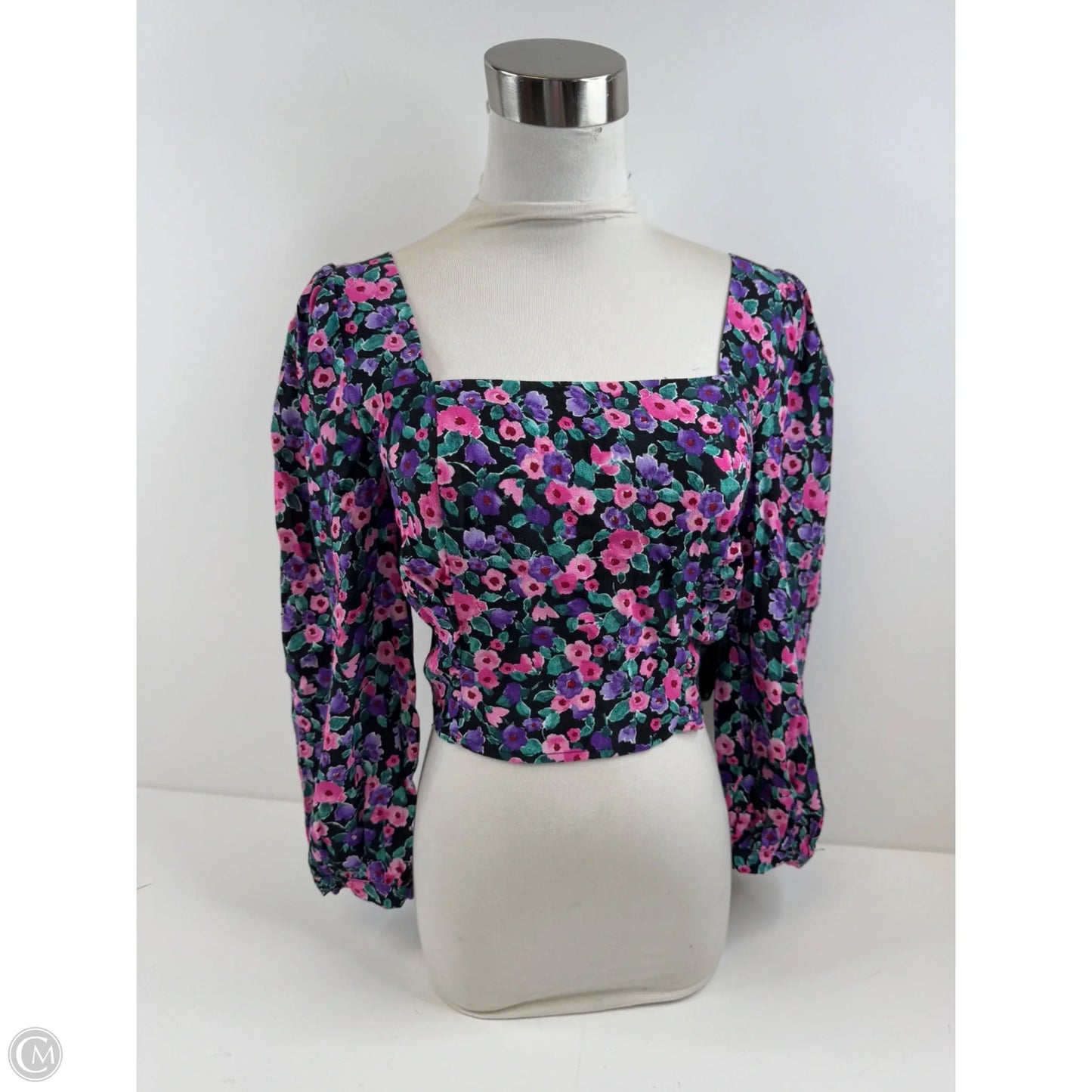 Top Short Sleeve By Zara In Pink & Purple, Size: S