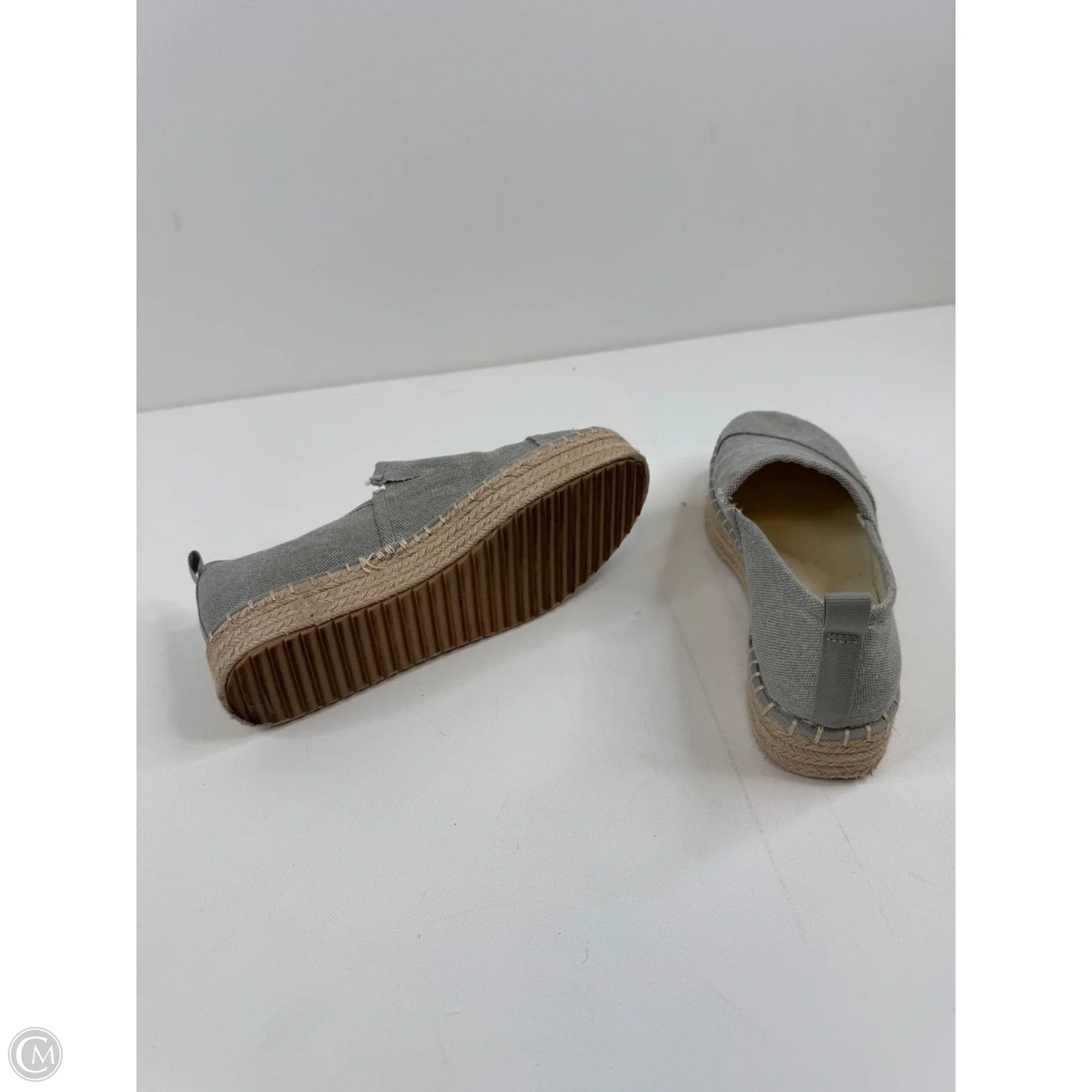 Shoes Heels Platform By Toms In Grey & Tan, Size: 6.5