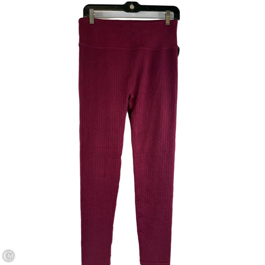 Athletic Leggings By Fabletics In Maroon, Size: L