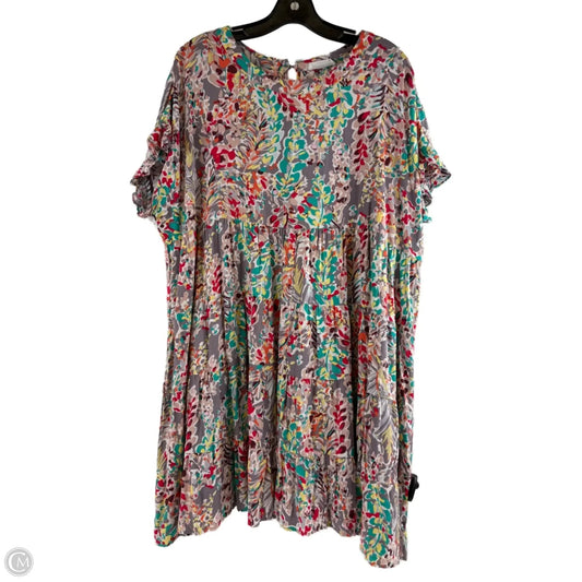 Dress Casual Short By Chicsoul In Red & Yellow, Size: 2x