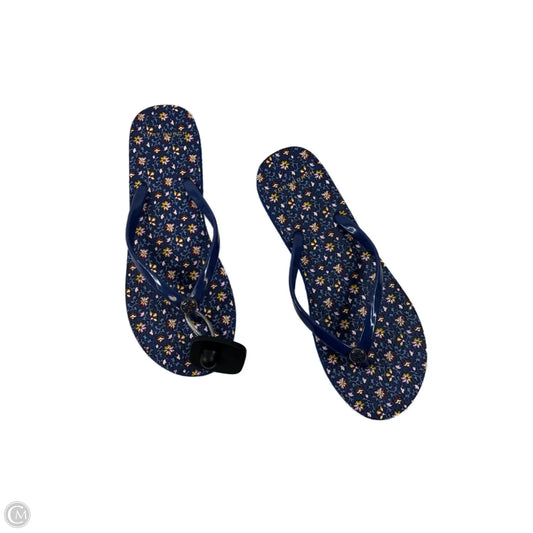 Sandals Designer By Tory Burch In Blue & Yellow, Size: 9