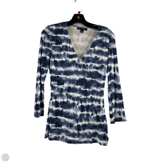 Top Long Sleeve Basic By Inc In Blue & White, Size: M
