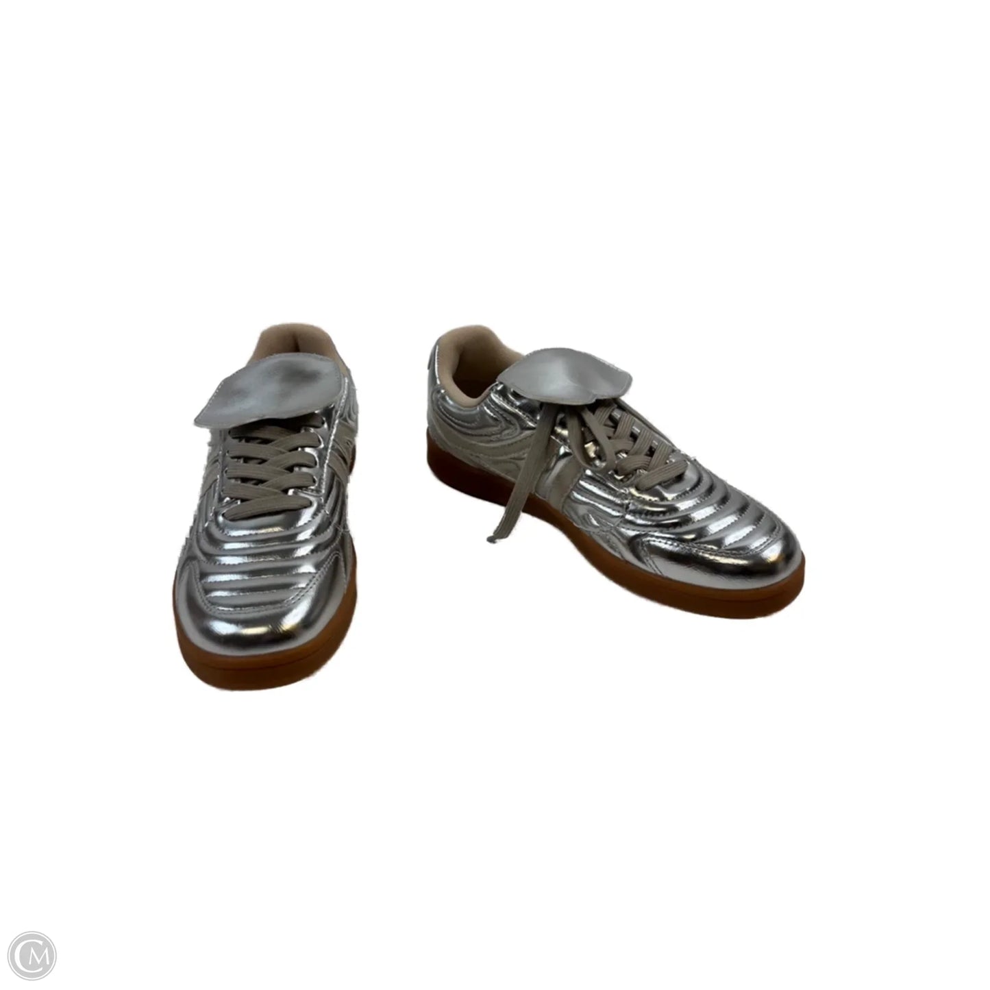 Shoes Sneakers By Steve Madden In Silver & Tan, Size: 6.5