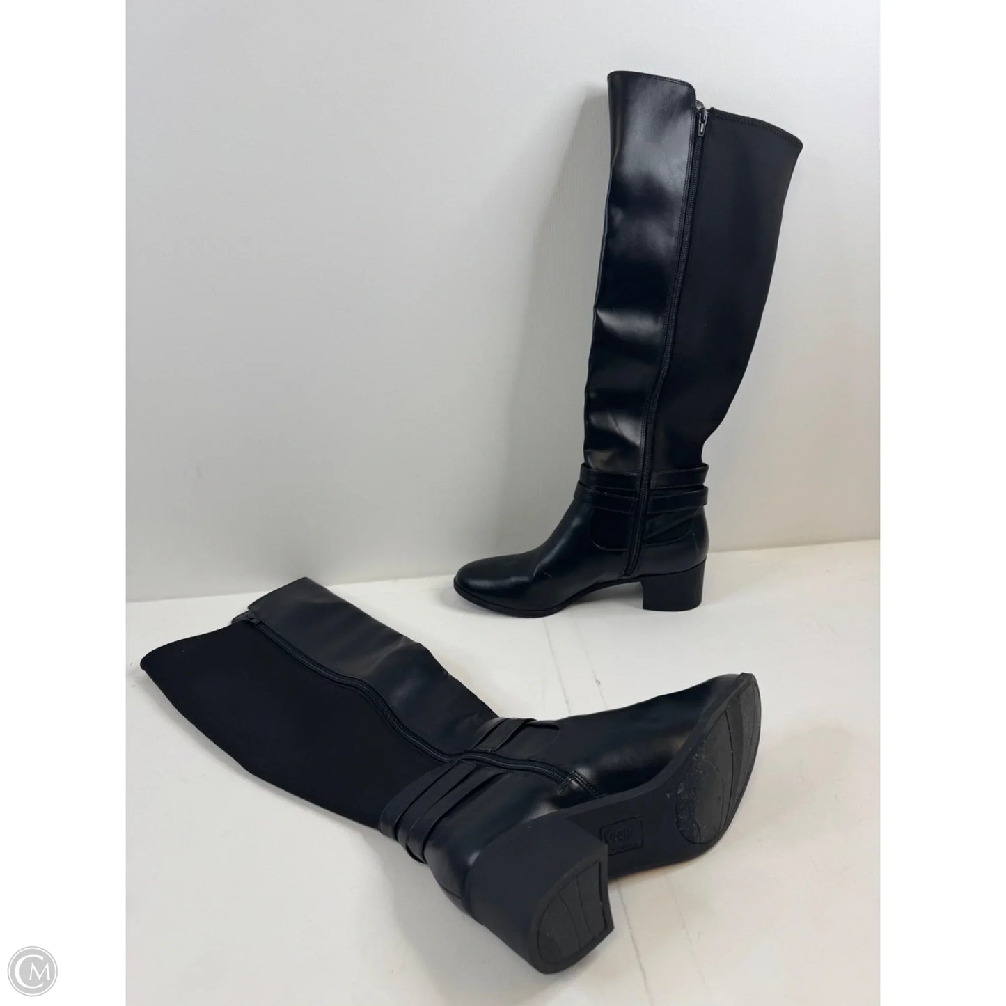 Boots Knee Heels By Fioni In Black, Size: 11