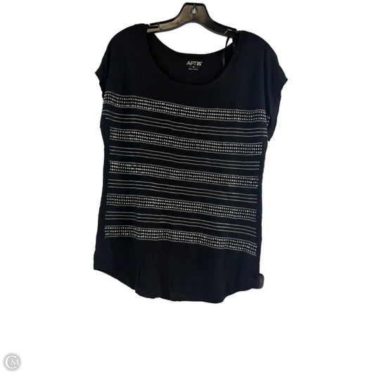 Top Short Sleeve Basic By Apt 9 In Black & Silver, Size: M
