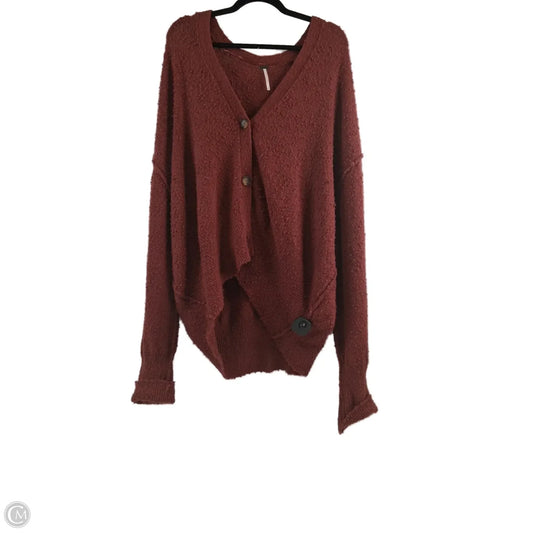 Sweater Cardigan By Free People In Red, Size: Xl