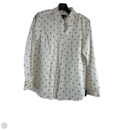 Top Long Sleeve By Talbots In Gold & White, Size: Mp