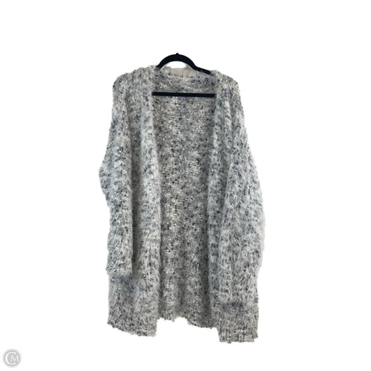 Sweater Cardigan By Shein In Grey & White, Size: 1x