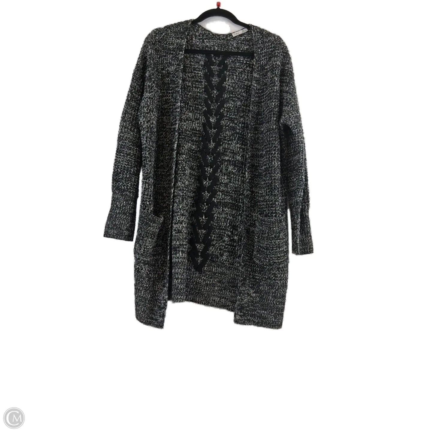 Sweater Cardigan By Dex In Black & White, Size: S