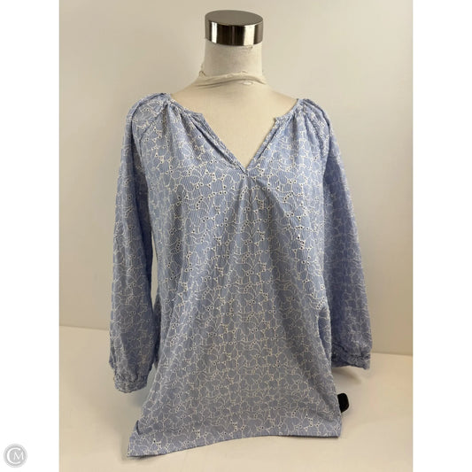 Top 3/4 Sleeve Designer By Lilly Pulitzer In Blue & White, Size: Xl