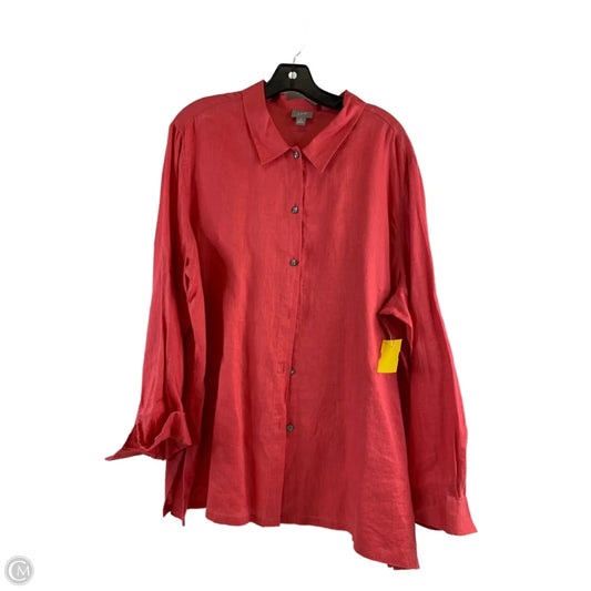 Top Long Sleeve By J. Jill In Red, Size: Xl