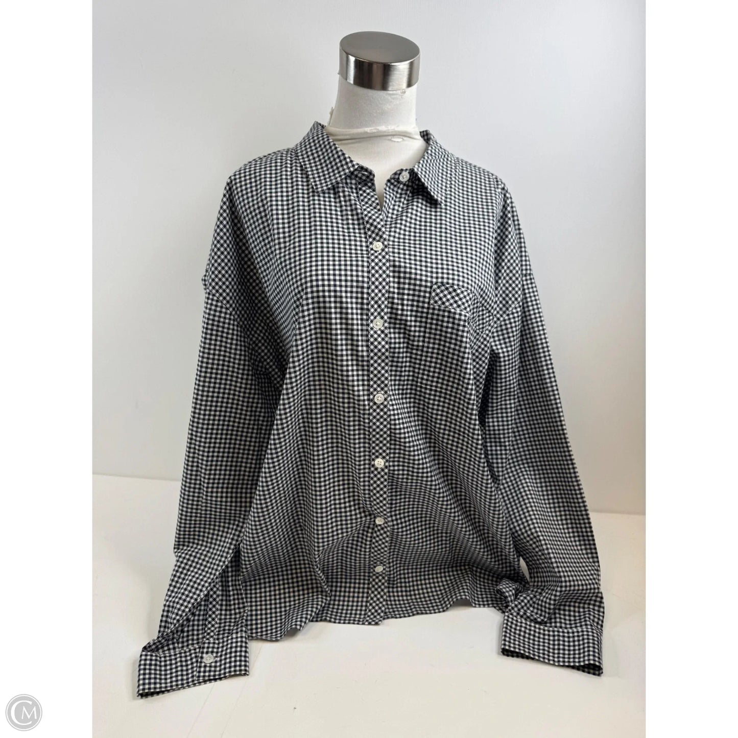 Top Long Sleeve By J. Jill In Checkered Pattern, Size: Xl